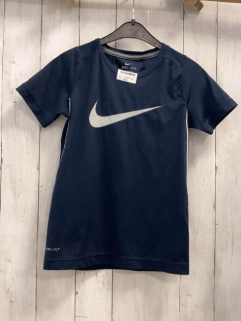 Nike  Sportshirt  Gr. 122/128  blau hellgraues Label mit weißem Druck 