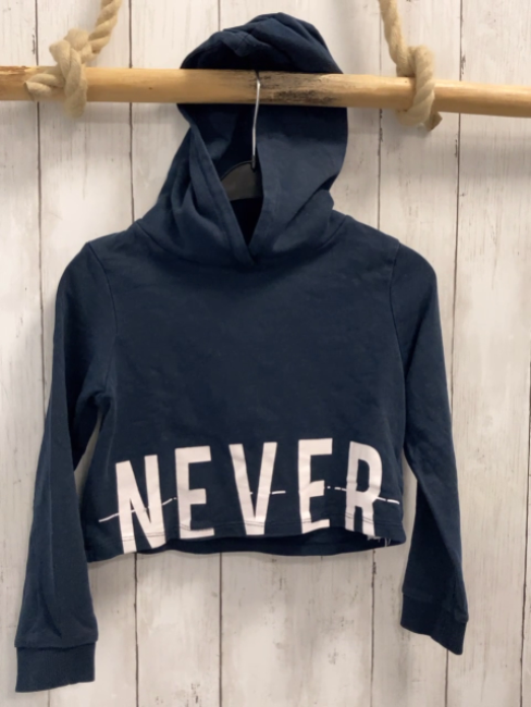 Name it  Pullover  Gr. 122  blau Kapuze Schrift 