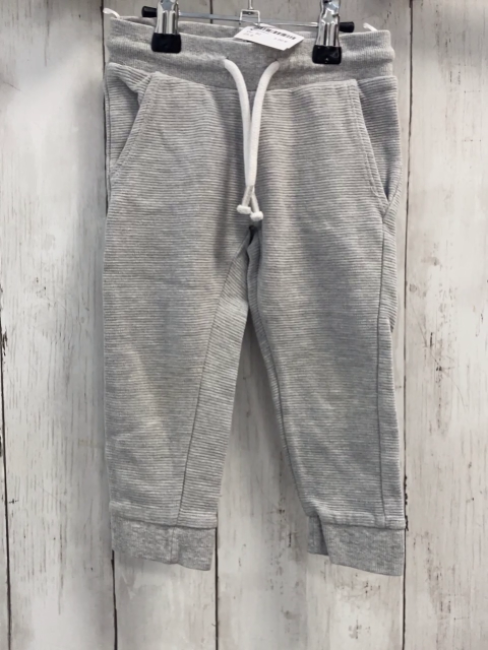   Jogginghose  Gr. 92  hellgrau Rippen weiße Kordel