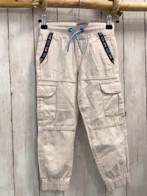   Hose  Gr. 110  beige Gummizugbund mit hellblauer Kordel