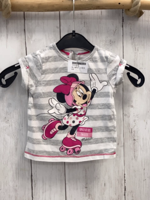   T-Shirt  Gr. 68  grau weiße Streifen Minnie Mouse 