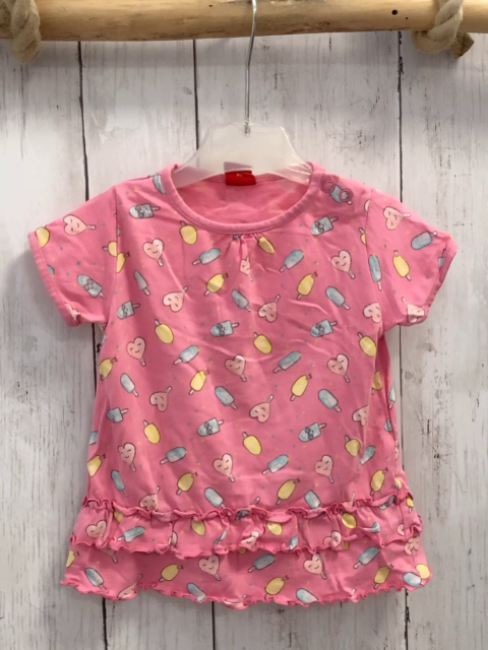 S´Oliver  T-Shirt  Gr. 80  pink buntes Eis Rüschen