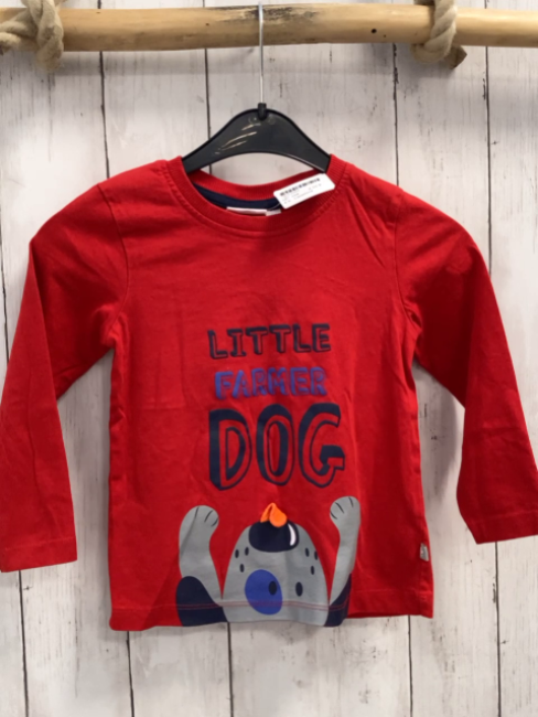 Liegelind  Langarmshirt  Gr. 104  rot Hund Schrift