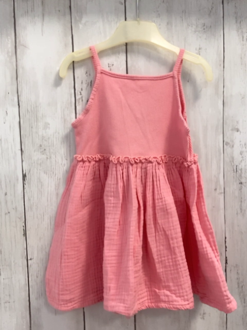 H&M  Kleid  Gr. 74  lachs Rippenoberteil Rock mit Struktur 