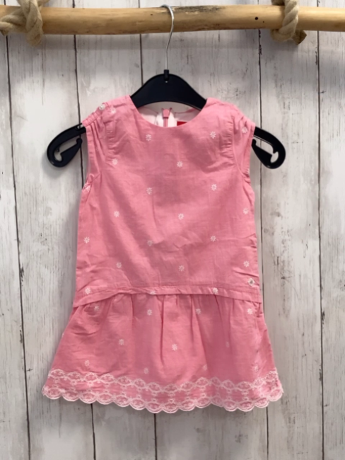 S´Oliver  Kleid  Gr. 80  rosa weiße Sternblumen + Stickerei 