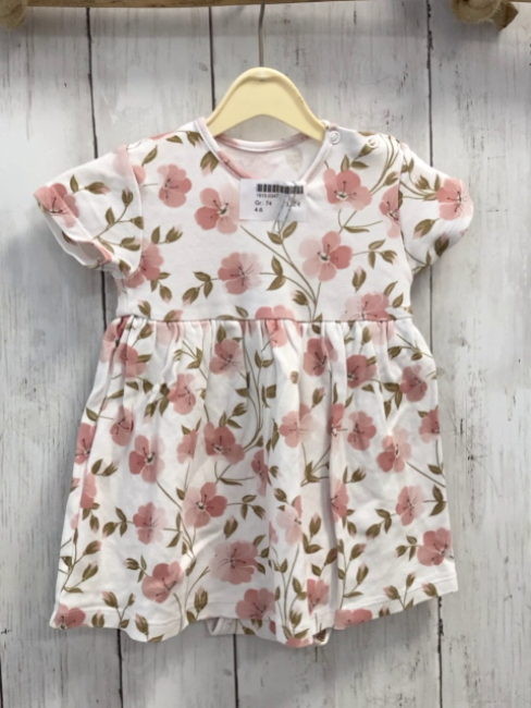   Kleid  Gr. 74  weiß Blumen Bodyunterteil 