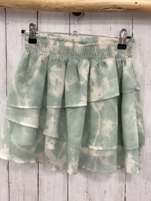 H&M Rock Gr. 134/140  mint creme gemustert Gummizugbund 