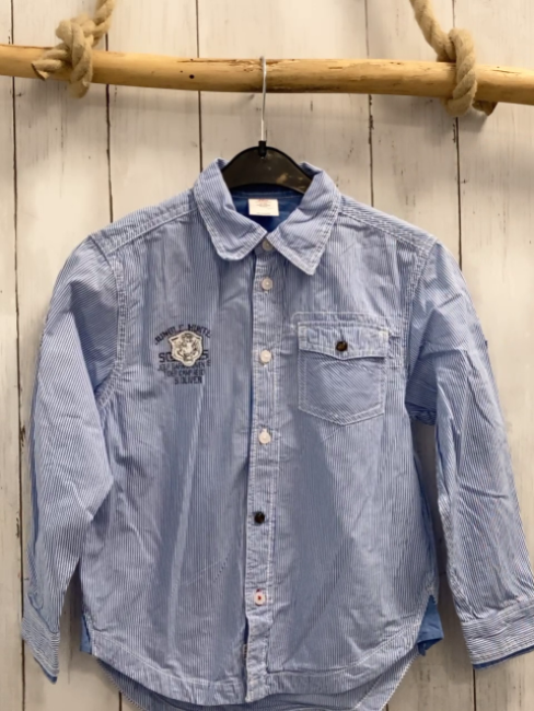 S´Oliver  Hemd  Gr. 122  hellblau weiße Streifen 