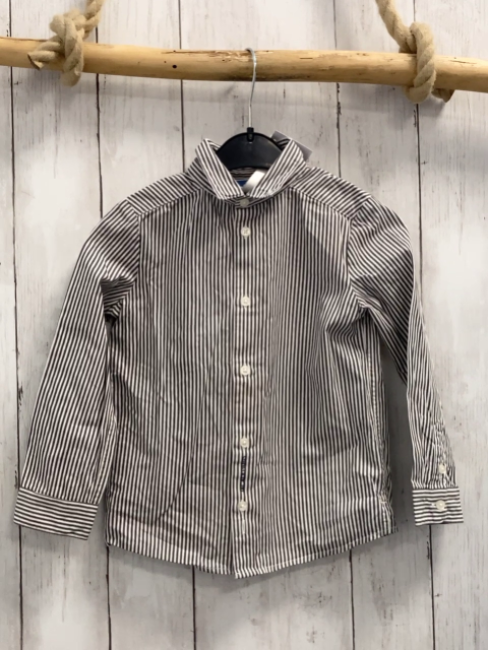 Jacadi  Hemd  Gr. 104  grau weiße Streifen