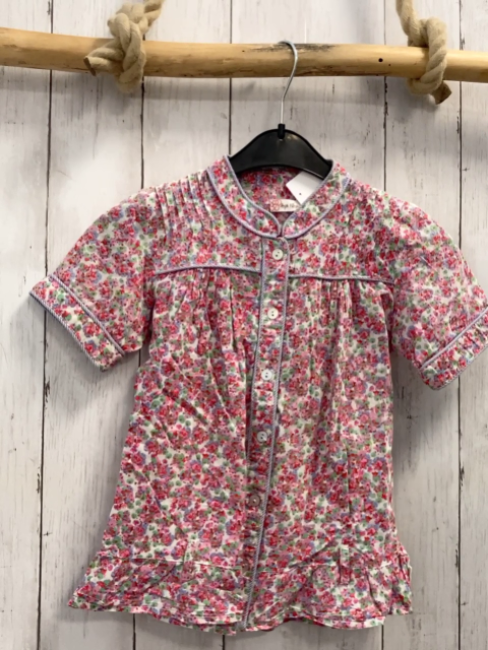 Aya Naya  Sommerbluse  Gr. 122  weiß rot grüne Blüten 