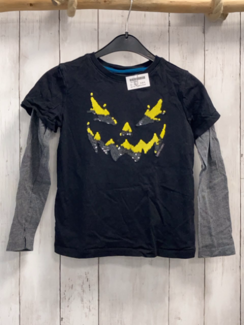 Land´s End  Langarmshirt Gr. 122  schwarz Pailettengesicht