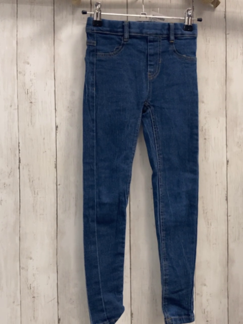   Jeggings  Gr. 128  blau Jeans orange Nähte 