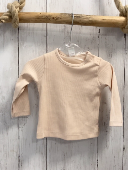 neu  Langarmshirt  Gr. 62  creme Rippen