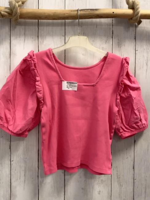 Zara  T-Shirt Gr. 146/152  rosa Rippen Rüschen 