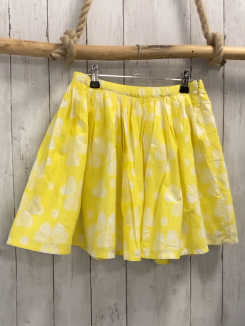 Okaidi  Rock  Gr. 158  gelb weiße Streifen + Blumen 