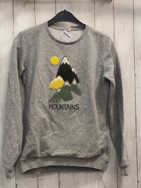   Pullover  Gr. 158  grau Berge 