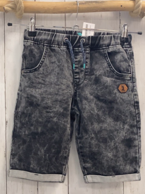   Shorts  Gr. 134/140  grau Jeans Umschlag Kordel 