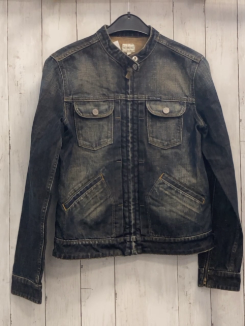 Calvin Klein Jeans  Jeansjacke Gr. M  dunkralgrau-blau orange Nähte 