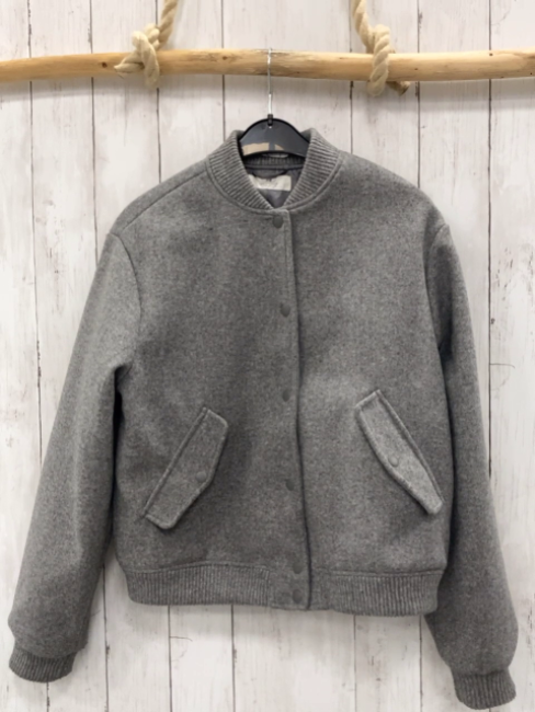 H&M  Jacke  Gr. 164  grau wolloptik Rippenbund 