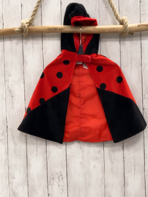 Deiters  Karnevalkostüm  Gr. 92/98  rot schwarzer Plüschumhang Marienkäfer 