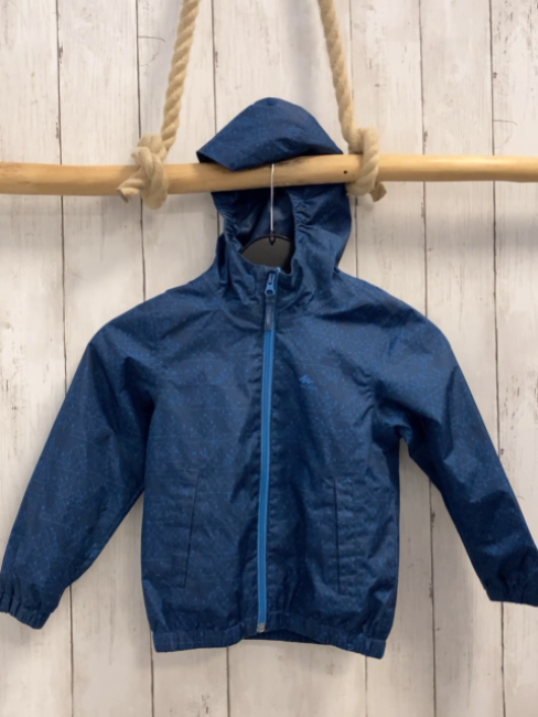 Decathlon  Regenjacke  Gr. 104  blau hellblauer Druck + Reißverschluss 