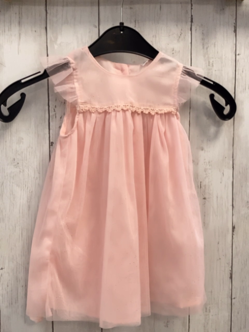   Kleid  Gr. 80  rosa Tüllüberrock mit silber Glitzerpunkten 