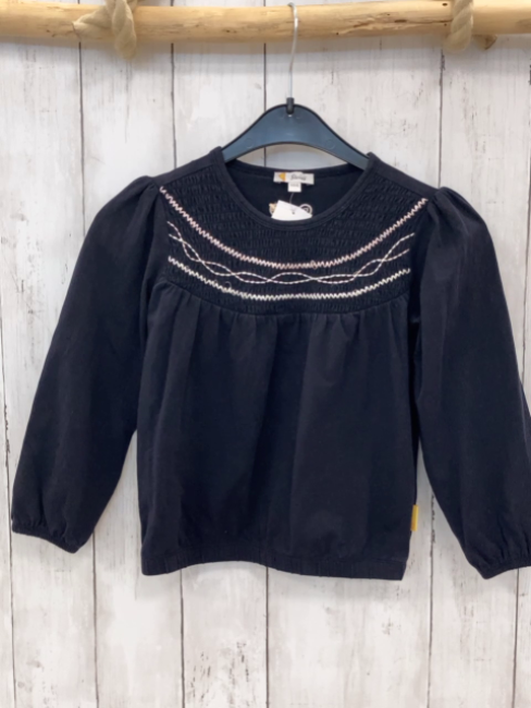 Steiff Langarmshirt Gr. 104  blau gesmoktes Oberteil