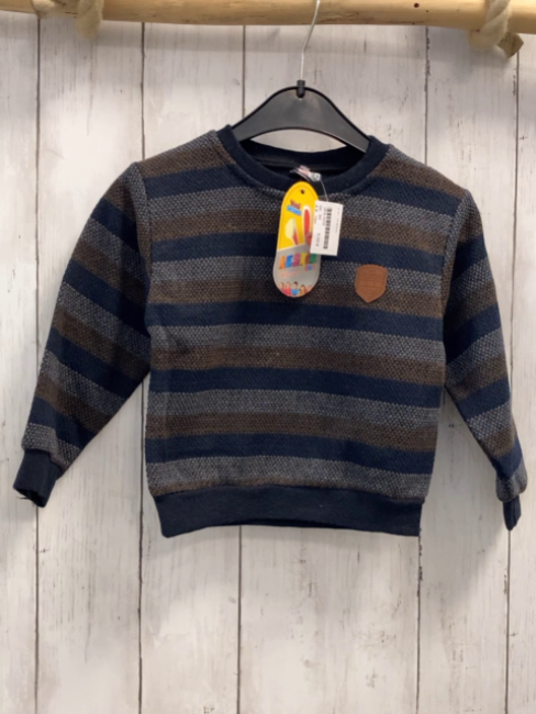 neu  Pullover  Gr. 92  blau braun hellgraue Streifen 