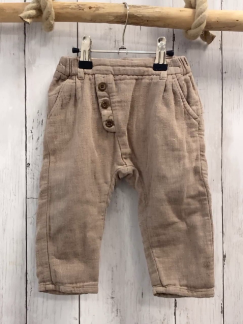 Zara  Hose  Gr. 80  beige gefüttert Bund verstellbar 