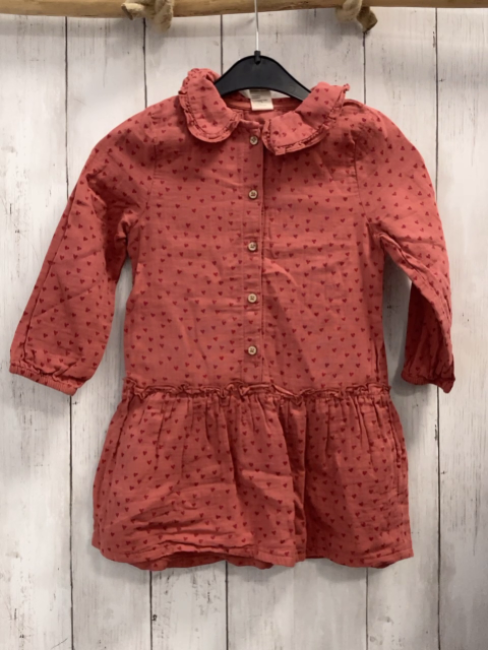 Alana  Kleid  Gr. 104  rostrot rote Herzen