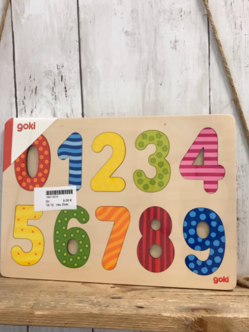 neu Goki  Holzspielzeug  Puzzle Zahlen 