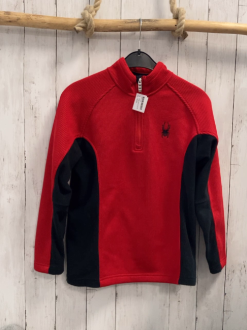 Spyder  Strickjacke  Gr. 158/164  rot Strick Rippen + schwarz Fleece 