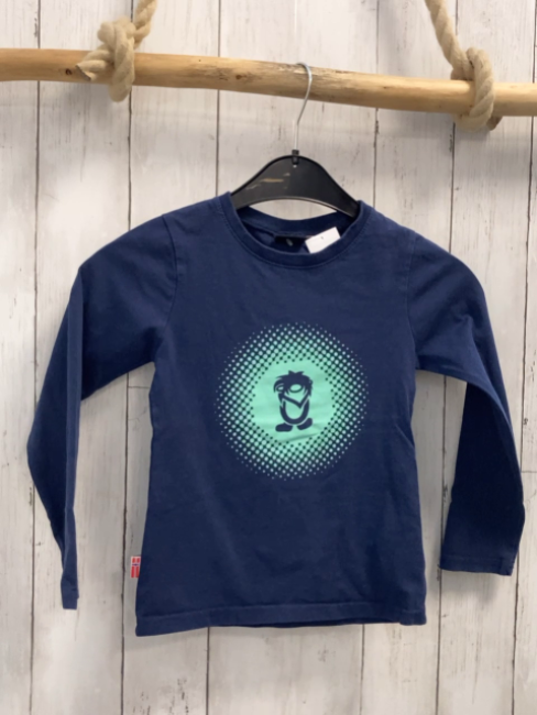 Trollkids Langarmshirt Gr. 116  blau türkis Logo