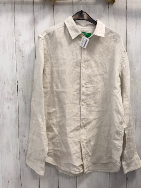 Benetton  Hemd  Gr. 164/170  grau weiß Streifen 