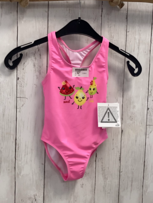 neu  Badeanzug  Gr. 98  pink Früchte 