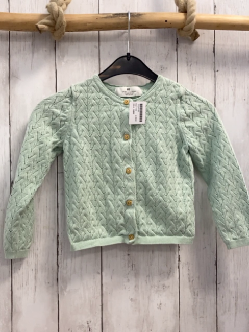 H&M  Strickjacke  Gr. 110  mint Lochmuster 