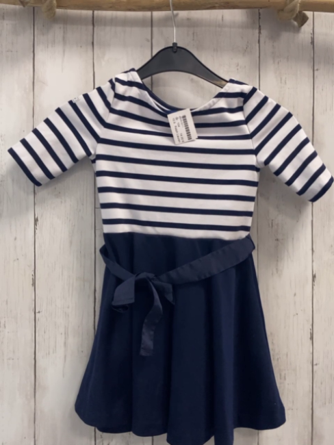 Ralph Lauren  Kleid  Gr. 104  weiß blau gestreiftes Oberteil blauer Rock 
