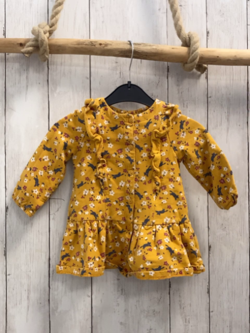 DP...aM Kleid  Gr. 74  mais bunte Blumen Katzen 