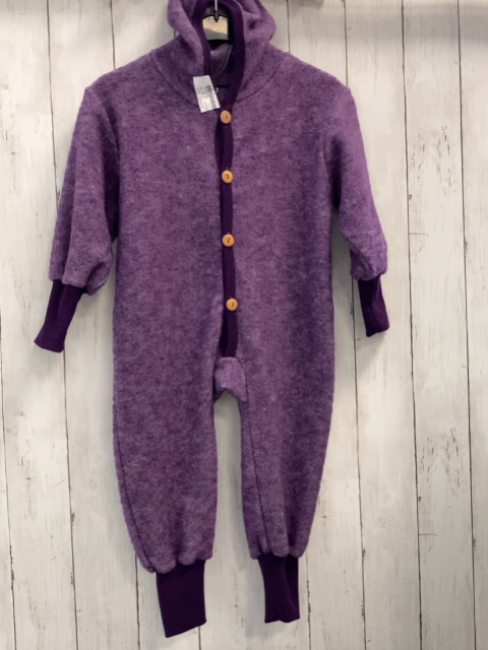 Cosilana  Overall  Gr. 86  pflaume graue Streifen 60 % Schurwolle 40 % BW 