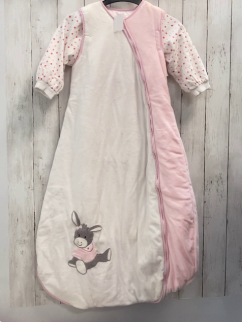 Sterntaler  Schlafsack Gr. 110cm  weiß rosa Esel Nicky + weiße Ärmel mit rotem Druck zum Abtrennen 