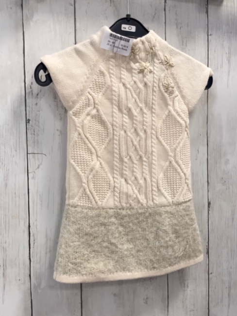 Cynthia Rowley  Kleid  Gr. 80  creme + Zöpfe + golden Glitzer 