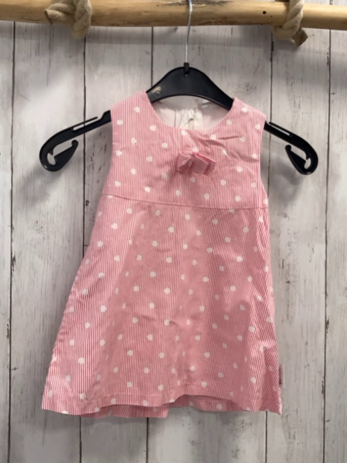 Sterntaler  Kleid  Gr. 74  pink weiße Streifen Schleife weiße Punkte 