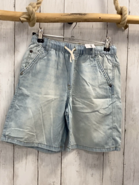 Benetton  Shorts  Gr. 152  hellblau Jeans Gummizugbund mit weißer Kordel 