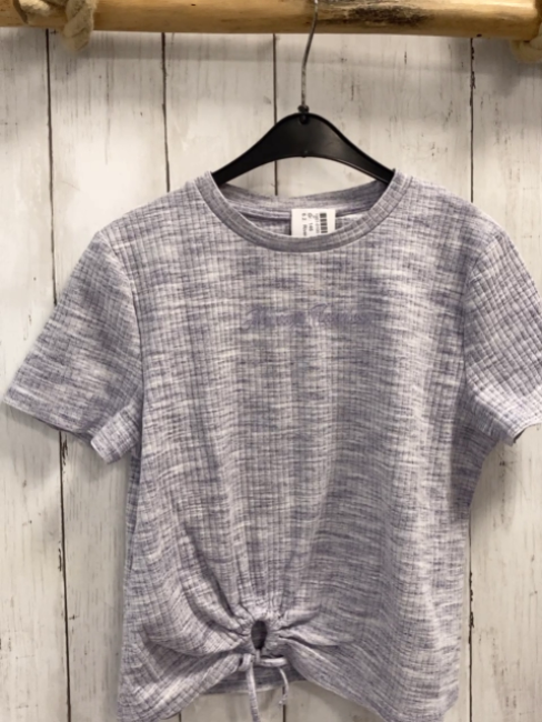 River Island  T-Shirt  Gr. 146  hellgrau lavendel meliert Struktur 