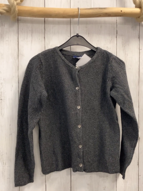 Okaidi Strickjacke  Gr. 128  grau Struktur mit Glitzer 
