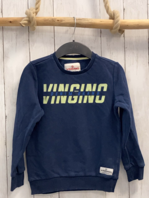 Vingino Pullover  Gr. 116  blau Schrift 