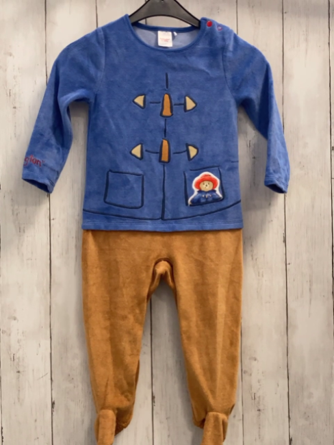   Schlafanzug  Gr. 86  blau ocker Nicky Paddington 