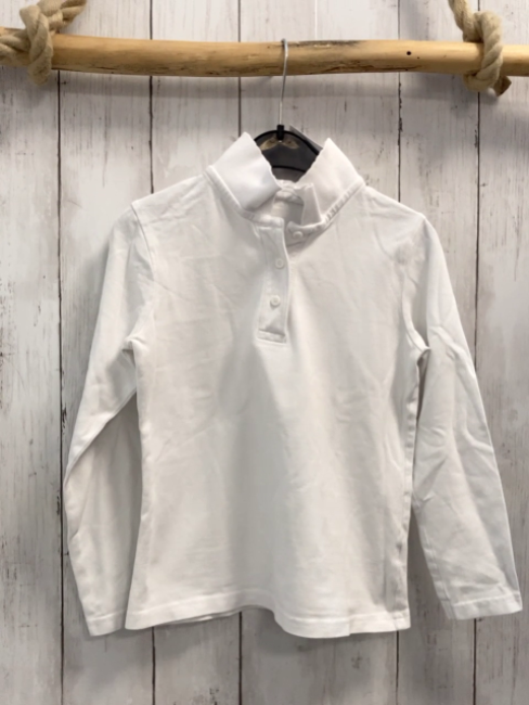 Next  Langarmshirt  Gr. 134  weiß Polokragen 