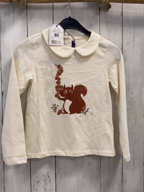 neu Sergent Major  Langarmshirt  Gr. 122/128  beige Kragen Eichhörnchen 