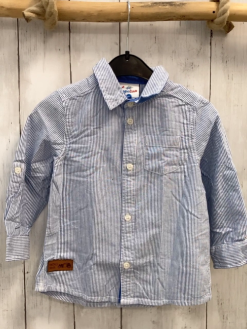   Hemd  Gr. 98  hellblau weiße Streifen 